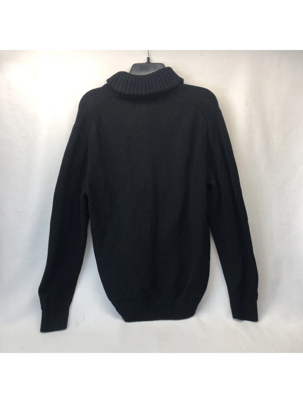 Chaps Black White Sweater Lead Table Men’s Med. Cowl Neck Warm Thick New W/ Tags